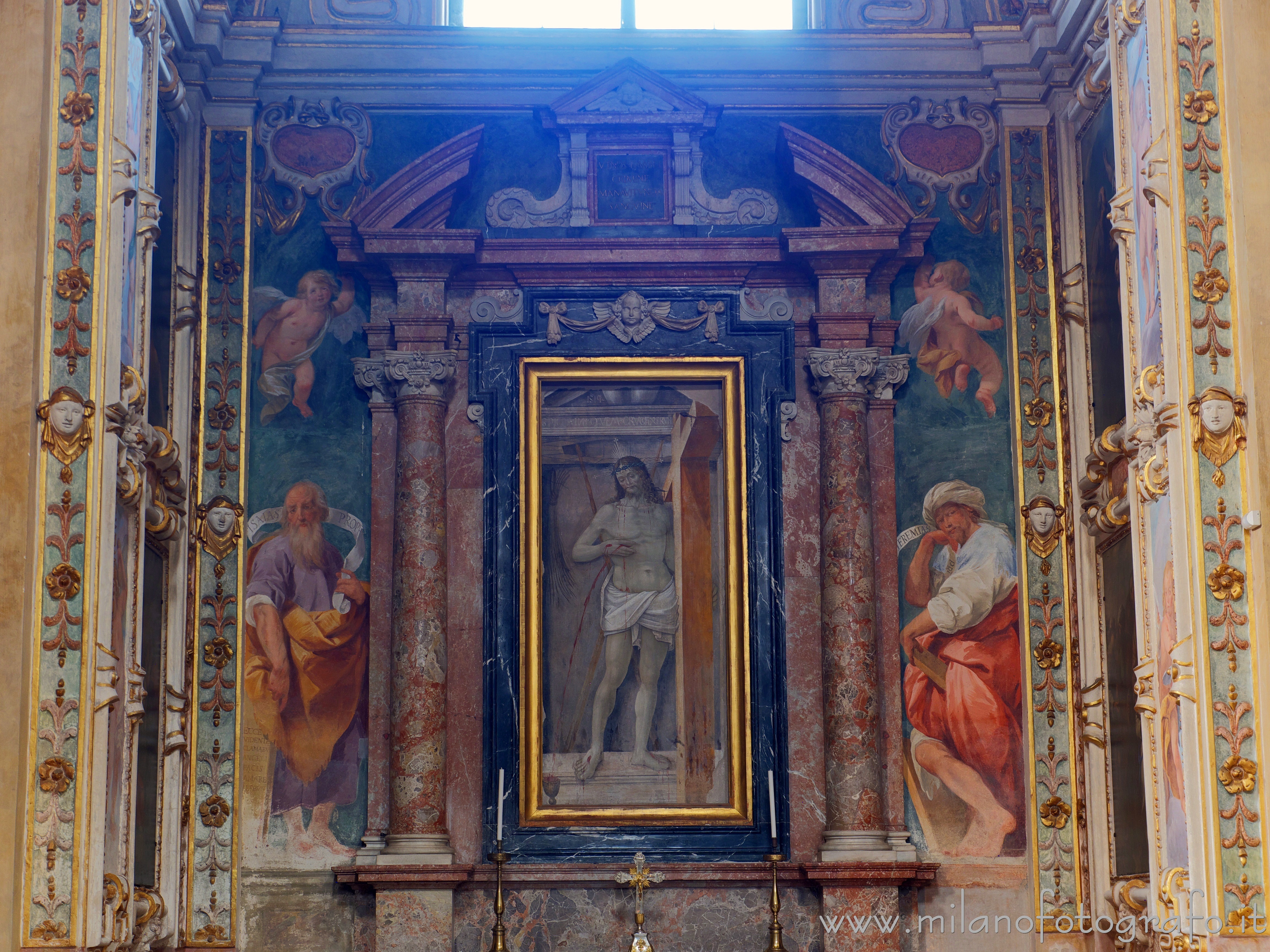 Vimercate (Monza e Brianza, Italy) - Back wall of the Chapel of the Savior in the Sanctuary of the Blessed Virgin of the Rosary